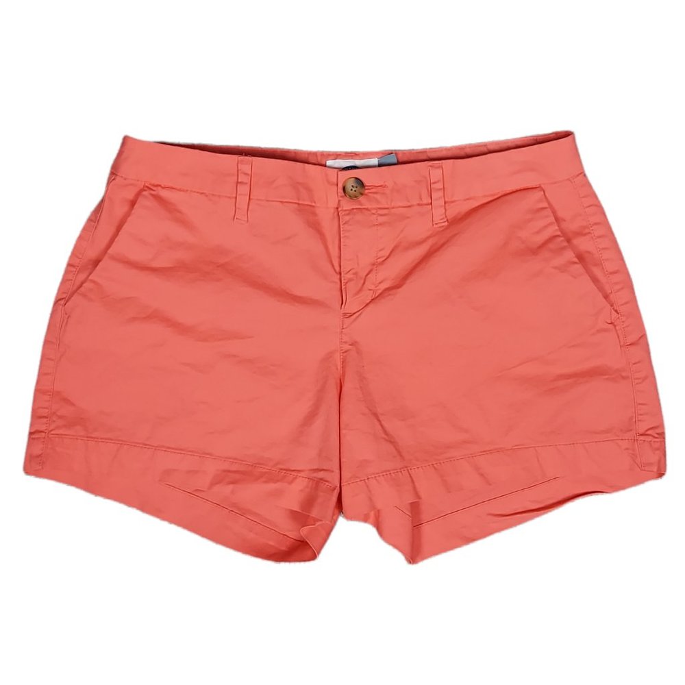 OLD NAVY CORAL FLAT FRONT MID-RISE SHORTS (2)